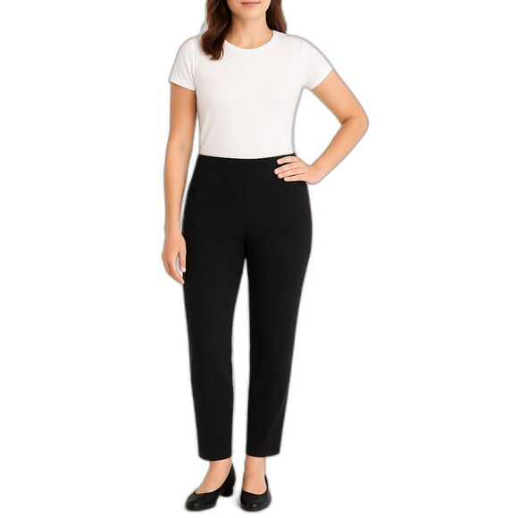 Chico's Size 0 (X-Small) Black Pleated Ankle Pants Side Zip Stretch Comfy Office - Picture 1 of 10